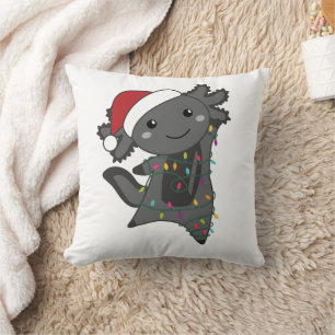 Coussin Axolotl Joyeux Noël Animaux d'hiver Axolotls