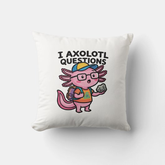 Coussin Axolotl nerd sarcastique je pose des questions sur (Recto)