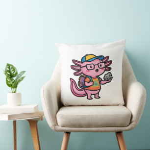 Coussin Axolotl nerd sarcastique je pose des questions sur
