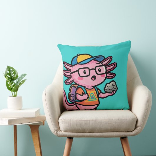 Coussin Axolotl nerd sarcastique je pose des questions sur (Chaise)