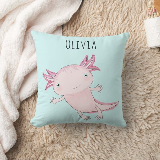 Coussin Axolotl rose mou (Couverture)