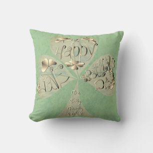 Coussin "Ayez une joyeuse Saint-Patrick" écrit à la main