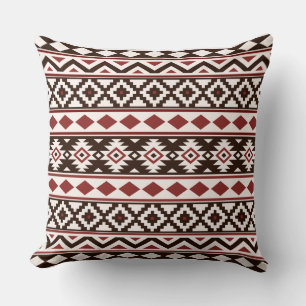 Coussin Aztec Essence Motif III b Crème Brown rouge