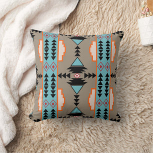 Coussin Aztec Mexican Geometric Pattern