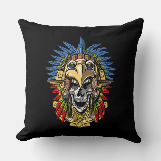 Coussin Aztec Skull Warrior (Recto)