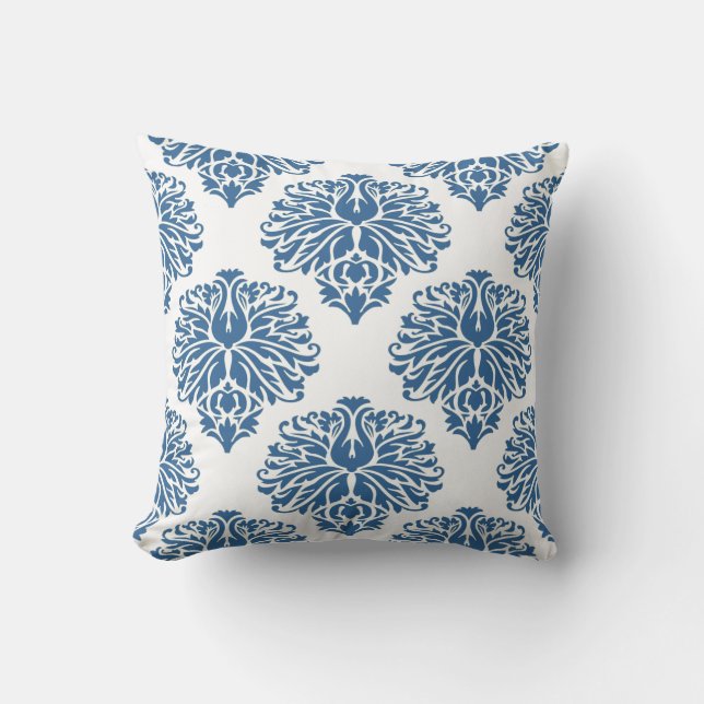 Coussin Azure Elegant Damask (Recto)