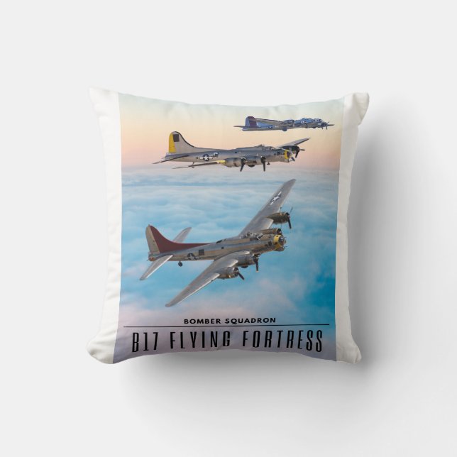 Coussin B-17 SQUADRON BOMBRE FORTERESSE volant (Recto)