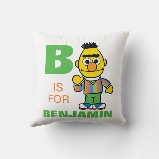 Coussin B est pour Bert | Ajouter Votre Nom (Verso)