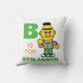 Coussin B est pour Bert | Ajoutez votre nom (Verso)