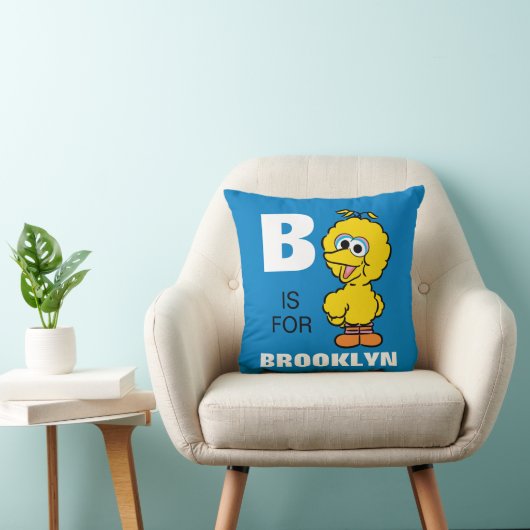Coussin B est pour Big Bird | Ajouter Votre Nom (Chaise)