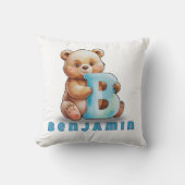 Coussin B is for Bear – Personalized Baby Pillow (Recto)