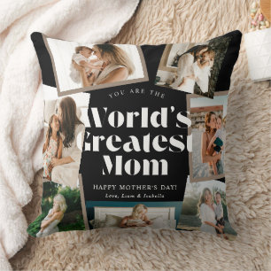 Coussin B & W Meilleure Maman du Monde 7 Collage Photo