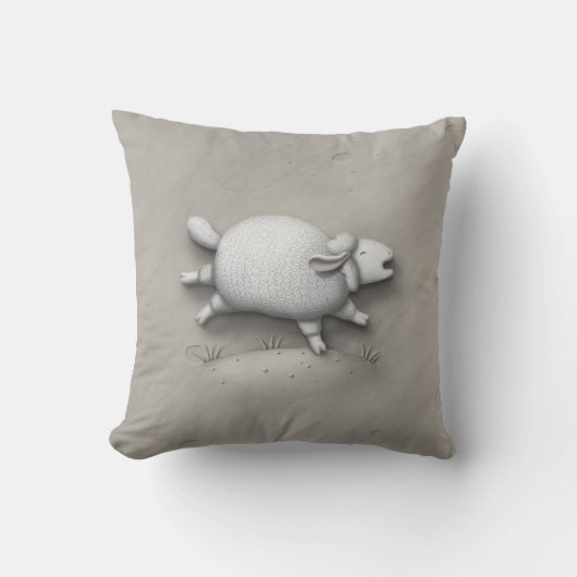 Coussin Baa Relief mignonne Bleing Sheep (Recto)