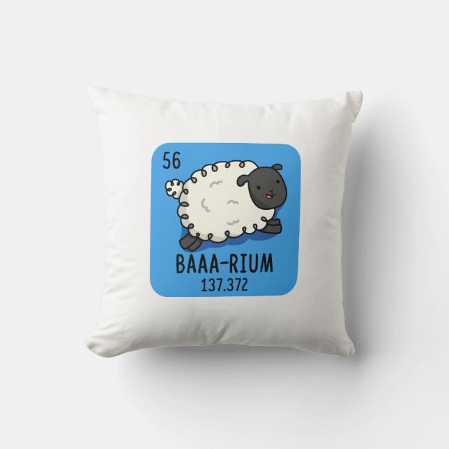 Coussin Baa-rium Funny Sheep Chimie Pun (Recto)