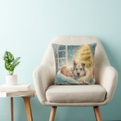 Coussin Baby & Blue-Eyed Pup Christmas Pillow (Chaise)
