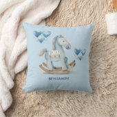 Coussin Baby Blue Nursery Rocking Nom du cheval (Couverture)