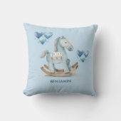 Coussin Baby Blue Nursery Rocking Nom du cheval (Recto)