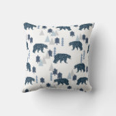 Coussin Baby Boy Bear Marine et pépinière grise (Verso)