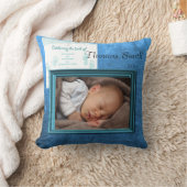Coussin Baby Boy Birth Photo Keepsaké (Couverture)