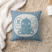 Coussin Baby Boy Blue Elephant Faire-part de naissance éto (Couverture)