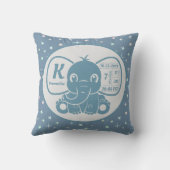 Coussin Baby Boy Blue Elephant Faire-part de naissance éto (Verso)