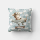 Coussin Baby Boy Douche Idée cadeau Teddy Bear Pilote Cous (Recto)