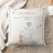 Coussin Baby Boy Elephant Nom personnalisé Keepsaké (Couverture)
