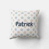 Coussin Baby Boy Elephant Nom personnalisé Statistiques de (Verso)