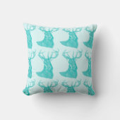 Coussin Baby Boy Forest Nursery Deer Mint Aqua Motif (Recto)