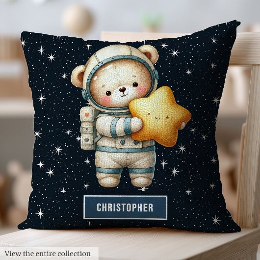 Coussin Baby Boy Jetez l'oreiller avec l'astronaute Teddy