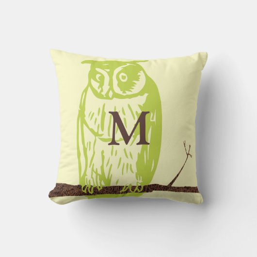 Coussin Baby Boy Monogram Chouette Vintage (Recto)