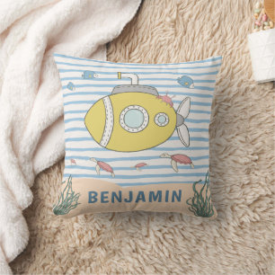 Coussin Baby Boy Nautical Sous-marin marin Créature de la 