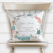 Coussin Baby Boy Under the Sea Birth Stats Keepsaké