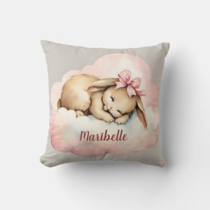 Coussin Baby Bunny Filles lapin Nursery personnalisée