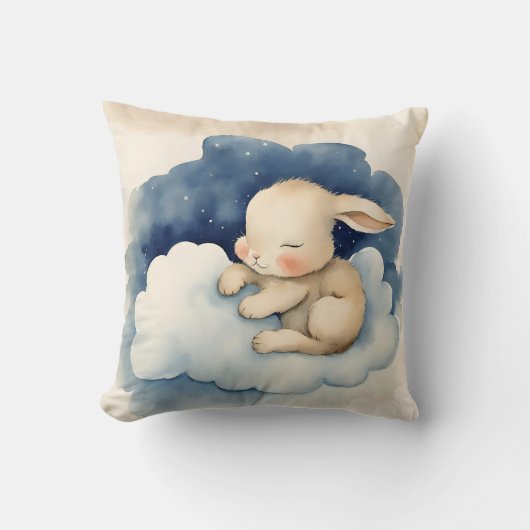Coussin Baby Bunny Rabbit Garçons Nursery (Recto)