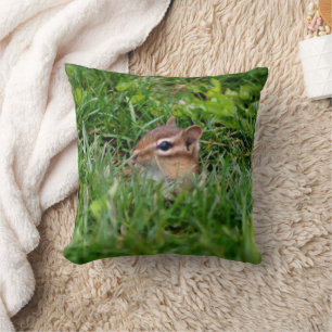 Coussin Baby Chipmunk Peeking Nature Faune
