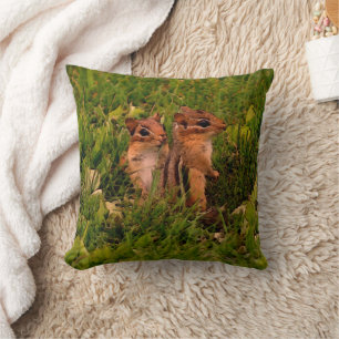 Coussin Baby Chipmunks Nature Art