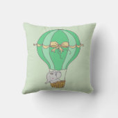 Coussin Baby Elephant Flying in Balloon Gender Neutral  (Verso)