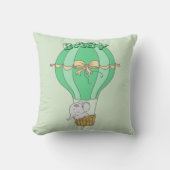 Coussin Baby Elephant Flying in Balloon Gender Neutral  (Recto)
