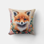 Coussin Baby Fox Floral Art (Recto)