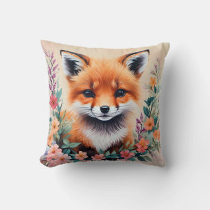Coussin Baby Fox Floral Art