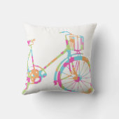 Coussin Baby Girl Birth Stat Lime Coral bleu rose Vélo (Verso)