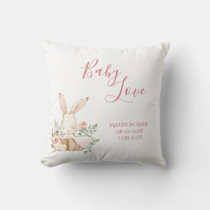 Coussin Baby Girl Name Script Baby Love Keepsaké Throw Pil