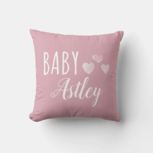 Coussin Baby girl personnalisée Nom de coeur