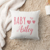 Coussin Baby girl personnalisée Nom de coeur (Couverture)