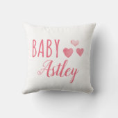 Coussin Baby girl personnalisée Nom de coeur (Verso)