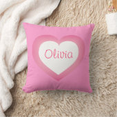 Coussin Baby Girl rose et coeur blanc (Couverture)