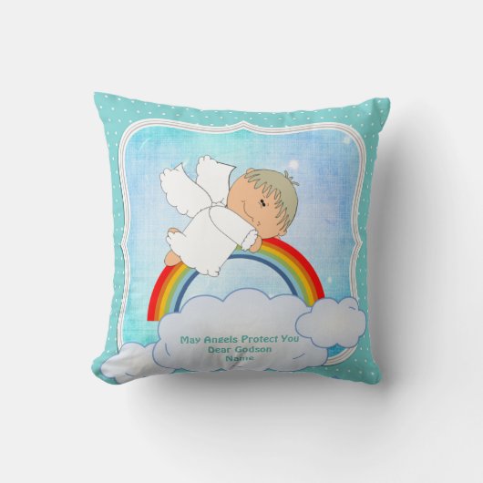 Coussin Baby Godson Cadeau Communion Baptême mignon Angel (Recto)