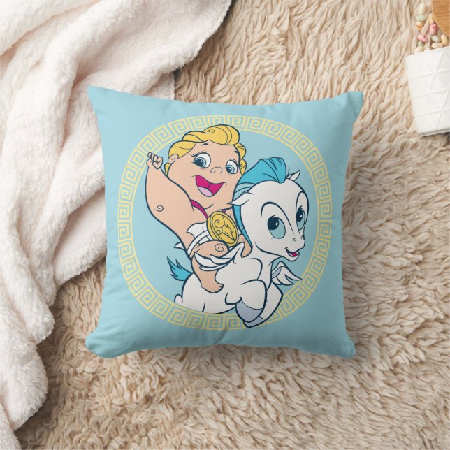 Coussin Baby Hercules Riding Pegasus Throw Pillow (Couverture)