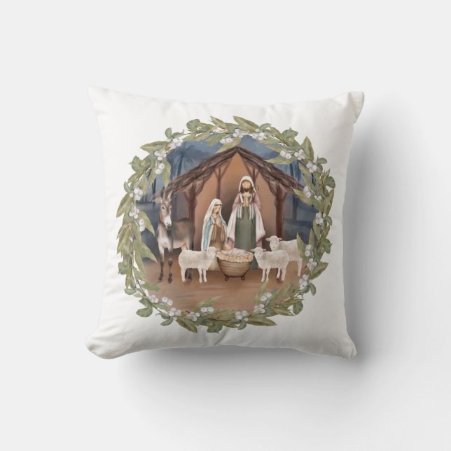Coussin Baby Jesus in the Manger Nativity (Recto)
